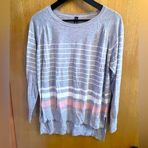 JESS | soft grey striped lightweight sweater | size L